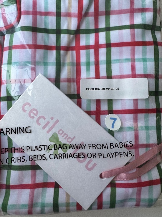 Cecil & Lou Kids Holiday Pajama Set – Red & Green Plaid, Size 7, NWT - Picture 5 of 5